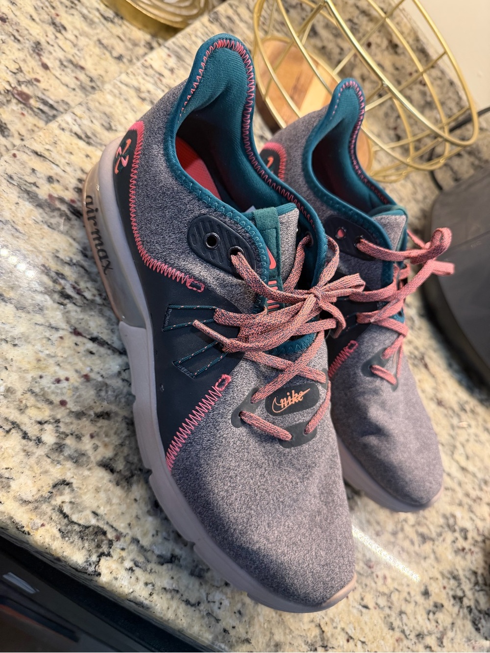 Nike Women's Grey Teal Pink Athletic Sneakers